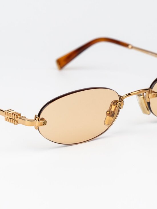 Miu Miu Women Sunglasses Brass Orange Oval MUA54S 7OE90X NEW AUTHENTIC main image 9